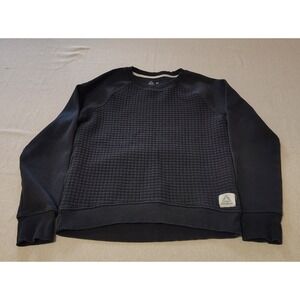 Reebok Mens Black Quilted Crewneck Sweatshirt Athletic Casual Pullover M‎